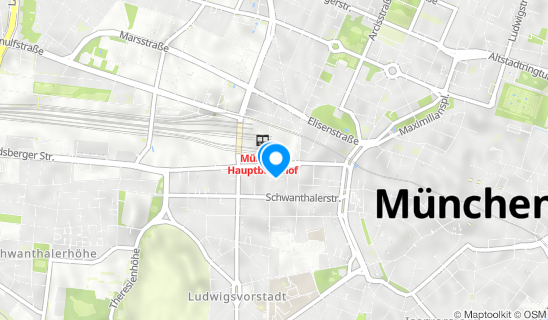 Kartenausschnitt Münchner Hauptbahnhof